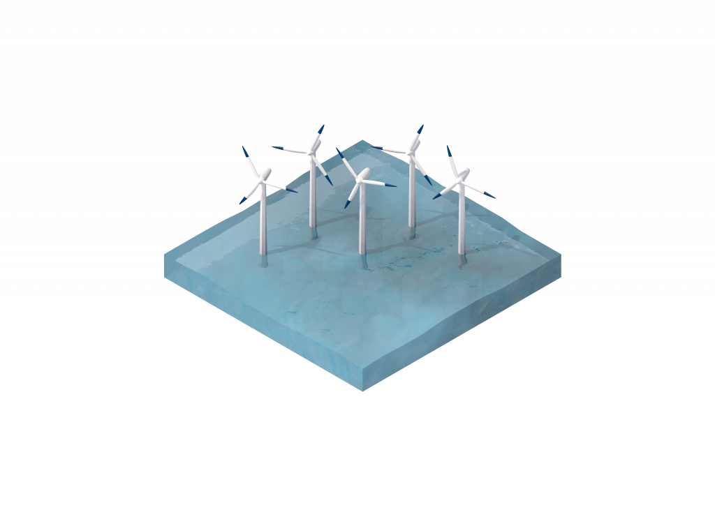 Offshore-Windpark als 3D-Visual